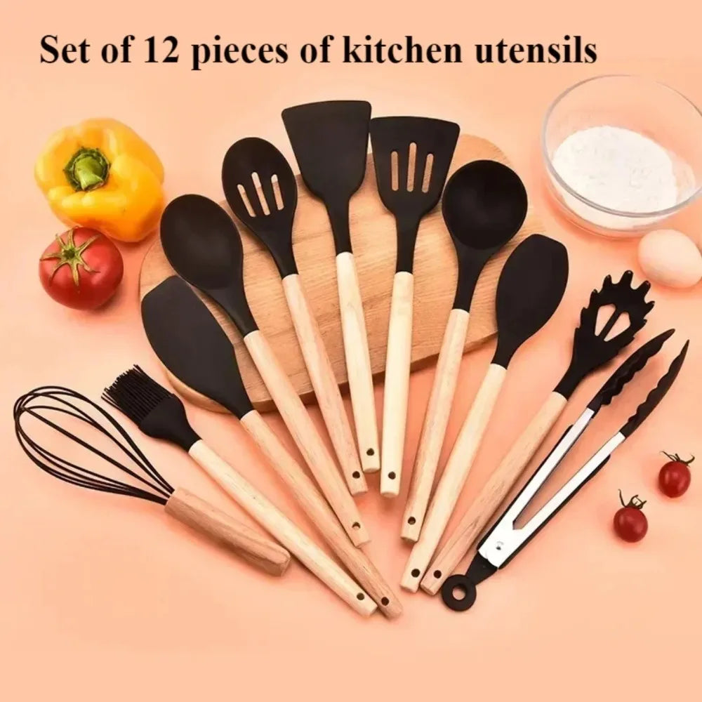 Juego de 12 utensilios de cocina de silicona