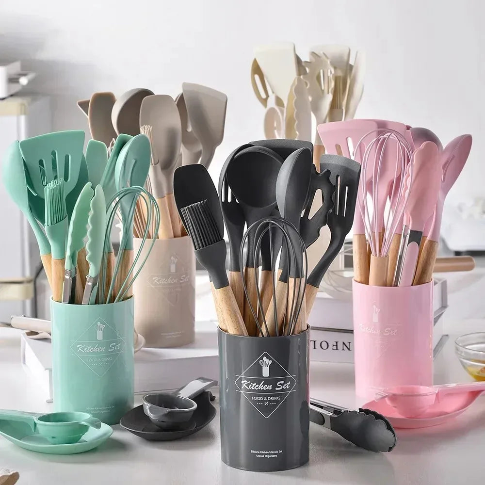Juego de 12 utensilios de cocina de silicona